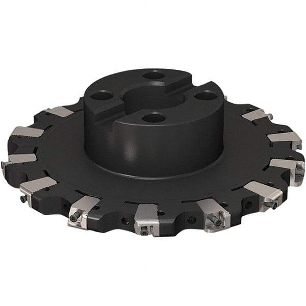 Seco - Shell Mount Connection, 17/32" Cutting Width, 2-1/8" Depth of Cut, 200mm Cutter Diam, 40mm Hole Diam, 7 Tooth Indexable Slotting Cutter - R335.25 Toolholder, XNHQ 1407 Insert, Right Hand Cutting Direction - USA Tool & Supply
