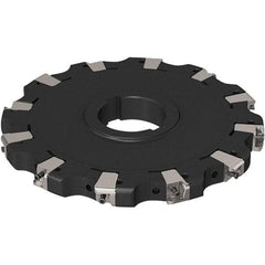 Seco - Arbor Hole Connection, 0.669" Cutting Width, 2-1/2" Depth of Cut, 200mm Cutter Diam, 50mm Hole Diam, 6 Tooth Indexable Slotting Cutter - R335.25 Toolholder, XNHQ 1407 Insert, Neutral Cutting Direction - USA Tool & Supply