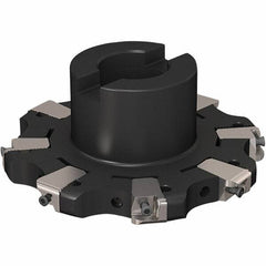 Seco - Shell Mount Connection, 17/32" Cutting Width, 32.32mm Depth of Cut, 125mm Cutter Diam, 32mm Hole Diam, 4 Tooth Indexable Slotting Cutter - R335.25 Toolholder, XNHQ 1407 Insert, Right Hand Cutting Direction - USA Tool & Supply