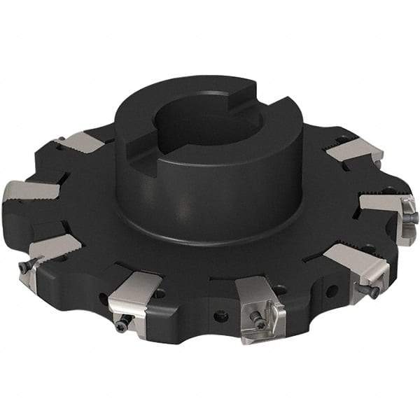 Seco - Shell Mount Connection, 0.669" Cutting Width, 43.82mm Depth of Cut, 160mm Cutter Diam, 40mm Hole Diam, 5 Tooth Indexable Slotting Cutter - R335.25 Toolholder, XNHQ 1407 Insert, Right Hand Cutting Direction - USA Tool & Supply