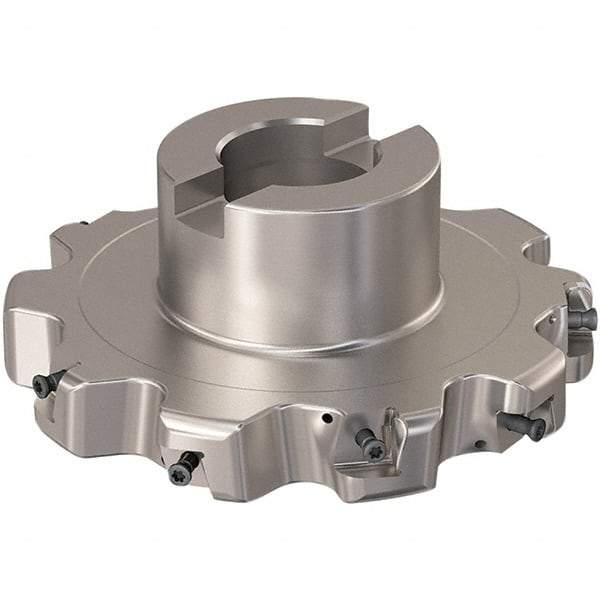 Seco - Shell Mount Connection, 0.787" Cutting Width, 32.81mm Depth of Cut, 125mm Cutter Diam, 32mm Hole Diam, 5 Tooth Indexable Slotting Cutter - R335.25 Toolholder, XNHQ 12 Insert, Right Hand Cutting Direction - USA Tool & Supply