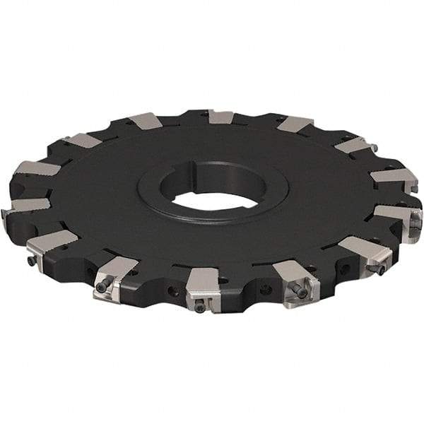 Seco - Arbor Hole Connection, 17/32" Cutting Width, 63.54mm Depth of Cut, 200mm Cutter Diam, 50mm Hole Diam, 7 Tooth Indexable Slotting Cutter - R335.25 Toolholder, XNHQ 1407 Insert, Neutral Cutting Direction - USA Tool & Supply