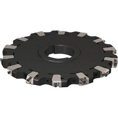 Seco - Arbor Hole Connection, 17/32" Cutting Width, 63.54mm Depth of Cut, 200mm Cutter Diam, 50mm Hole Diam, 7 Tooth Indexable Slotting Cutter - R335.25 Toolholder, XNHQ 1407 Insert, Neutral Cutting Direction - USA Tool & Supply