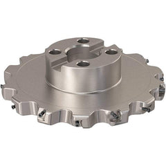 Seco - Shell Mount Connection, 0.787" Cutting Width, 54.31mm Depth of Cut, 200mm Cutter Diam, 40mm Hole Diam, 7 Tooth Indexable Slotting Cutter - R335.25 Toolholder, XNHQ 12 Insert, Right Hand Cutting Direction - USA Tool & Supply