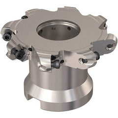 Seco - Shell Mount Connection, 0.472" Cutting Width, 20mm Depth of Cut, 80mm Cutter Diam, 27mm Hole Diam, 4 Tooth Indexable Slotting Cutter - R335.29 Toolholder, RP.. 1204 Insert, Right Hand Cutting Direction - USA Tool & Supply