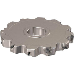 Seco - Arbor Hole Connection, 0.787" Cutting Width, 51.45mm Depth of Cut, 160mm Cutter Diam, 40mm Hole Diam, 6 Tooth Indexable Slotting Cutter - R335.25 Toolholder, XNHQ 12 Insert, Neutral Cutting Direction - USA Tool & Supply