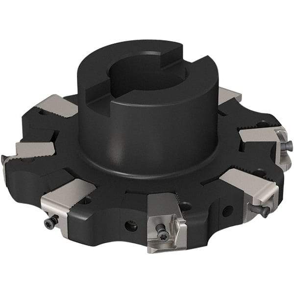 Seco - Shell Mount Connection, 0.669" Cutting Width, 32.32mm Depth of Cut, 125mm Cutter Diam, 32mm Hole Diam, 4 Tooth Indexable Slotting Cutter - R335.25 Toolholder, XNHQ 1407 Insert, Right Hand Cutting Direction - USA Tool & Supply