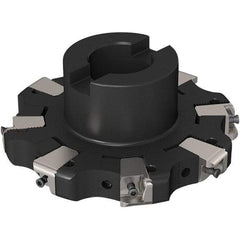 Seco - Shell Mount Connection, 0.669" Cutting Width, 32.32mm Depth of Cut, 125mm Cutter Diam, 32mm Hole Diam, 4 Tooth Indexable Slotting Cutter - R335.25 Toolholder, XNHQ 1407 Insert, Right Hand Cutting Direction - USA Tool & Supply