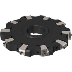Seco - Arbor Hole Connection, 0.669" Cutting Width, 50.5mm Depth of Cut, 160mm Cutter Diam, 40mm Hole Diam, 5 Tooth Indexable Slotting Cutter - R335.25 Toolholder, XNHQ 1407 Insert, Neutral Cutting Direction - USA Tool & Supply
