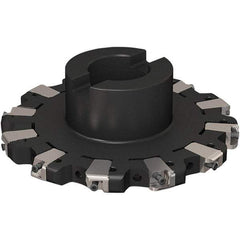 Seco - Shell Mount Connection, 17/32" Cutting Width, 43.82mm Depth of Cut, 160mm Cutter Diam, 40mm Hole Diam, 6 Tooth Indexable Slotting Cutter - R335.25 Toolholder, XNHQ 1407 Insert, Right Hand Cutting Direction - USA Tool & Supply