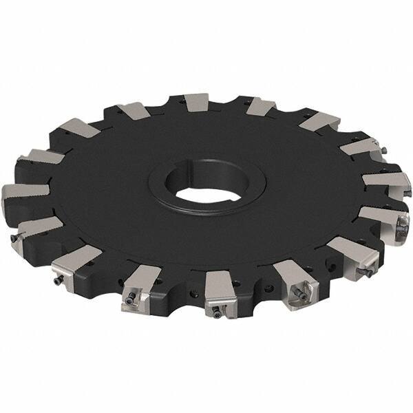 Seco - Arbor Hole Connection, 0.669" Cutting Width, 88.5mm Depth of Cut, 250mm Cutter Diam, 50mm Hole Diam, 8 Tooth Indexable Slotting Cutter - R335.25 Toolholder, XNHQ 1407 Insert, Neutral Cutting Direction - USA Tool & Supply