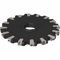 Seco - Arbor Hole Connection, 0.669" Cutting Width, 88.5mm Depth of Cut, 250mm Cutter Diam, 50mm Hole Diam, 8 Tooth Indexable Slotting Cutter - R335.25 Toolholder, XNHQ 1407 Insert, Neutral Cutting Direction - USA Tool & Supply