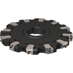 Seco - Arbor Hole Connection, 17/32" Cutting Width, 50.54mm Depth of Cut, 160mm Cutter Diam, 40mm Hole Diam, 6 Tooth Indexable Slotting Cutter - R335.25 Toolholder, XNHQ 1407 Insert, Neutral Cutting Direction - USA Tool & Supply