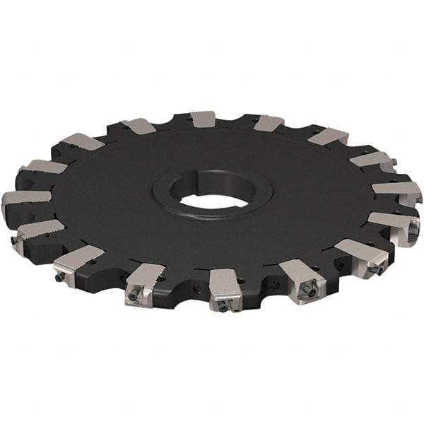 Seco - Arbor Hole Connection, 17/32" Cutting Width, 88.54mm Depth of Cut, 250mm Cutter Diam, 50mm Hole Diam, 8 Tooth Indexable Slotting Cutter - R335.25 Toolholder, XNHQ 1407 Insert, Neutral Cutting Direction - USA Tool & Supply