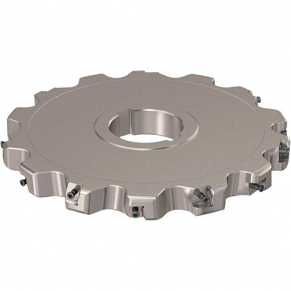 Seco - Arbor Hole Connection, 0.787" Cutting Width, 64.34mm Depth of Cut, 200mm Cutter Diam, 50mm Hole Diam, 7 Tooth Indexable Slotting Cutter - R335.25 Toolholder, XNHQ 12 Insert, Neutral Cutting Direction - USA Tool & Supply