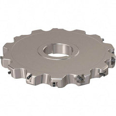 Seco - Arbor Hole Connection, 0.787" Cutting Width, 64.34mm Depth of Cut, 200mm Cutter Diam, 50mm Hole Diam, 7 Tooth Indexable Slotting Cutter - R335.25 Toolholder, XNHQ 12 Insert, Neutral Cutting Direction - USA Tool & Supply