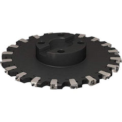 Seco - Shell Mount Connection, 17/32" Cutting Width, 91.48mm Depth of Cut, 315mm Cutter Diam, 60mm Hole Diam, 10 Tooth Indexable Slotting Cutter - R335.25 Toolholder, XNHQ 1407 Insert, Right Hand Cutting Direction - USA Tool & Supply