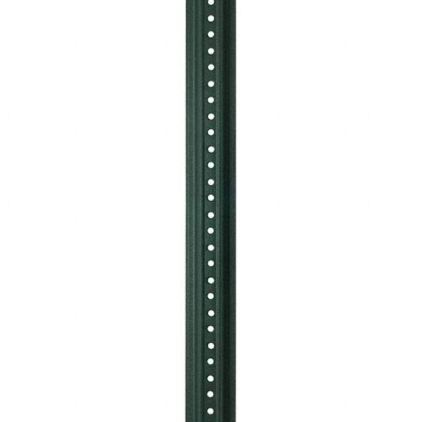 Nucor - 7' High, Powder Coated Traffic Sign Post - Steel, 3/8" Hole Diam, Green - USA Tool & Supply