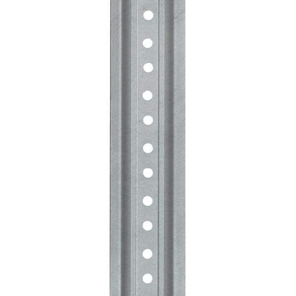 Nucor - 6' High, Galvanized Traffic Sign Post - Steel, 3/8" Hole Diam, Silver - USA Tool & Supply