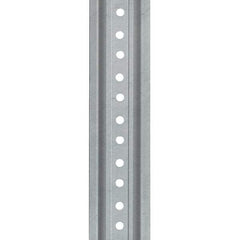 Nucor - 6' High, Galvanized Traffic Sign Post - Steel, 3/8" Hole Diam, Silver - USA Tool & Supply