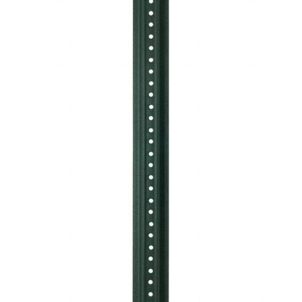 Nucor - 10' High, Powder Coated Traffic Sign Post - Steel, 3/8" Hole Diam, Green - USA Tool & Supply