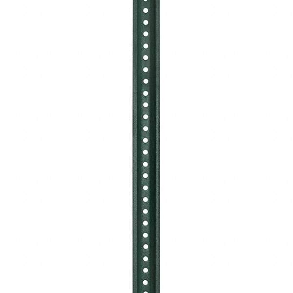 Nucor - 8' High, Powder Coated Traffic Sign Post - Steel, 3/8" Hole Diam, Green - USA Tool & Supply