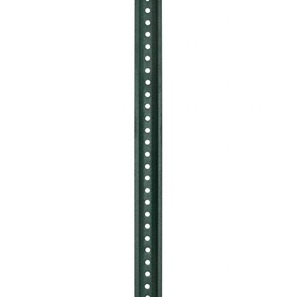 Nucor - 7' High, Powder Coated Traffic Sign Post - Steel, 3/8" Hole Diam, Green - USA Tool & Supply