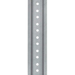 Nucor - 8' High, Galvanized Traffic Sign Post - Steel, 3/8" Hole Diam, Silver - USA Tool & Supply