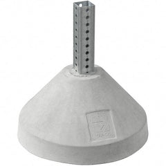TAPCO - Galvanized Traffic Sign Post - Steel/Concrete, Compatible with 24" High x 24" Wide Signs, 7/16" Hole Diam, Silver & Gray - USA Tool & Supply