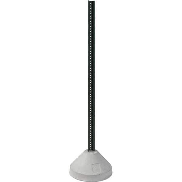 TAPCO - 6' High, Powder Coated Traffic Sign Post Base - Steel/Concrete, Compatible with 24" High x 24" Wide Signs, 3/8" Hole Diam, Green & Gray - USA Tool & Supply