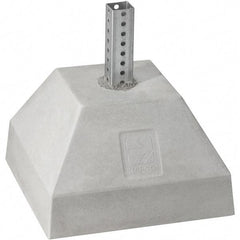 TAPCO - 2' High, Galvanized Traffic Sign Post Base - Steel/Concrete, Compatible with 30" High x 30" Wide Signs, 7/16" Hole Diam, Silver & Gray - USA Tool & Supply