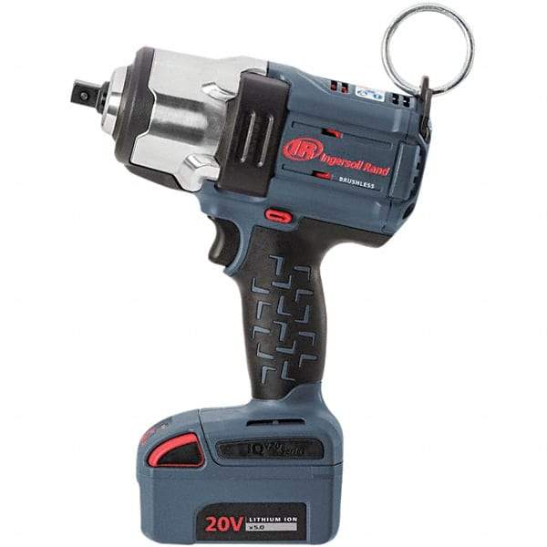 Ingersoll-Rand - 1/2" Drive 20 Volt Pistol Grip Cordless Impact Wrench & Ratchet - 0 to 1,900 RPM, 0 to 2,450 BPM, 1,500 Ft/Lb Torque, Lithium-Ion Batteries - USA Tool & Supply