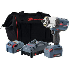 Ingersoll-Rand - 1/2" Drive 20 Volt Pistol Grip Cordless Impact Wrench & Ratchet - 0 to 1,900 RPM, 0 to 2,450 BPM, 1,500 Ft/Lb Torque, 2 Lithium-Ion Batteries - USA Tool & Supply