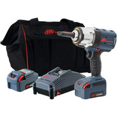 Ingersoll-Rand - 1/2" Drive 20 Volt Pistol Grip Cordless Impact Wrench & Ratchet - 0 to 1,900 RPM, 0 to 2,450 BPM, 1,500 Ft/Lb Torque, 2 Lithium-Ion Batteries - USA Tool & Supply