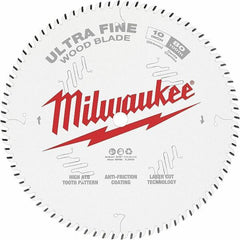 Milwaukee Tool - 10" Diam, 5/8" Arbor Hole Diam, 80 Tooth Wet & Dry Cut Saw Blade - Tungsten Carbide-Tipped, Fine Finish Action, Standard Round Arbor - USA Tool & Supply