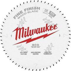 Milwaukee Tool - 10" Diam, 5/8" Arbor Hole Diam, 60 Tooth Wet & Dry Cut Saw Blade - Tungsten Carbide-Tipped, Fine Finish Action, Standard Round Arbor - USA Tool & Supply