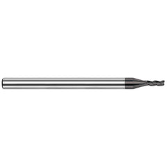 Square End Mill: 5/32'' Dia, 3/4'' LOC, 3/16'' Shank Dia, 3'' OAL, 3 Flutes, Solid Carbide Single End, Amorphous Diamond Finish, 42 ° Variable Helix, RH Cut, RH Flute