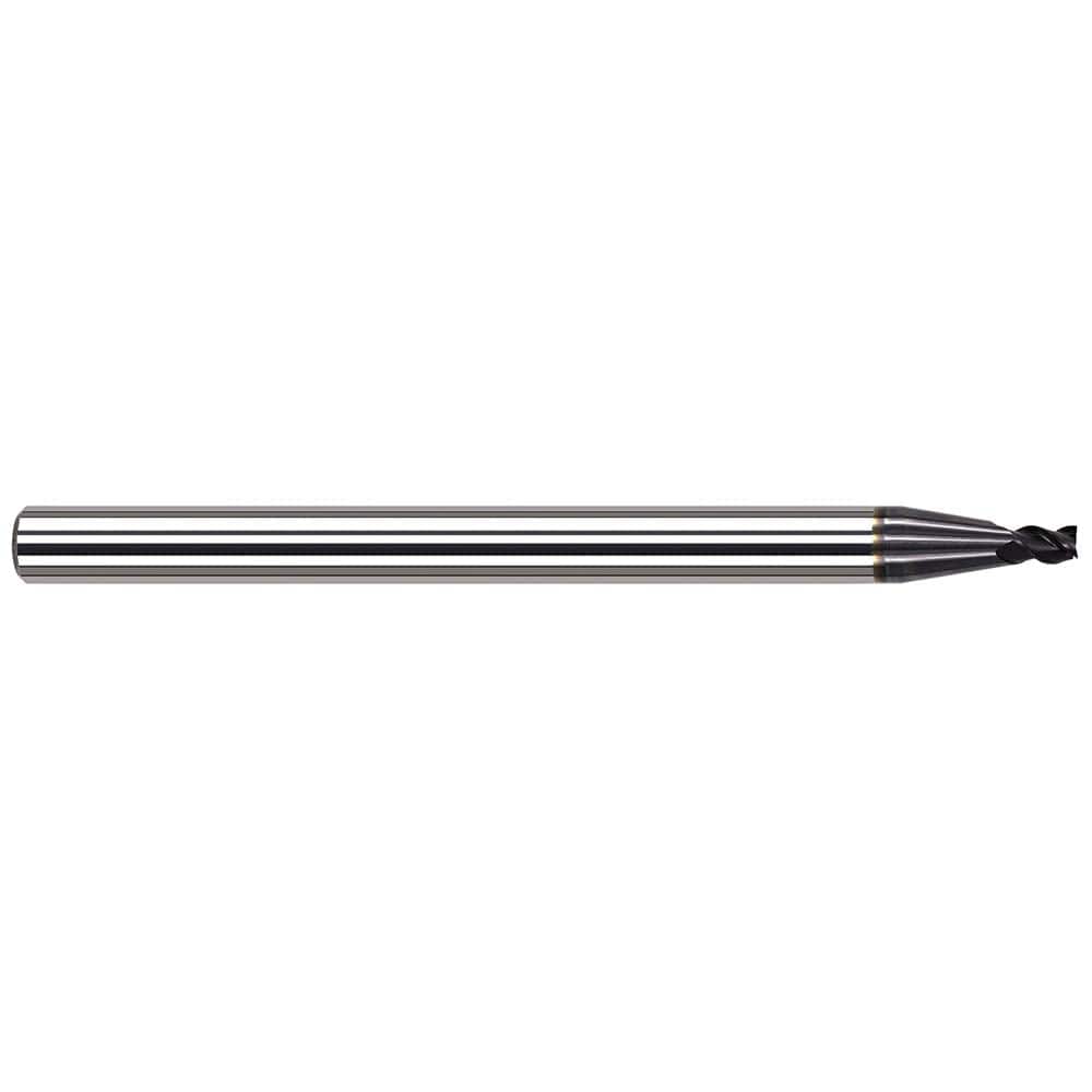 Square End Mill: 1/32'' Dia, 3/64'' LOC, 1/8'' Shank Dia, 1-1/2'' OAL, 4 Flutes, Solid Carbide Single End, AlTiN Finish, 34 ° Variable Helix, RH Cut, RH Flute