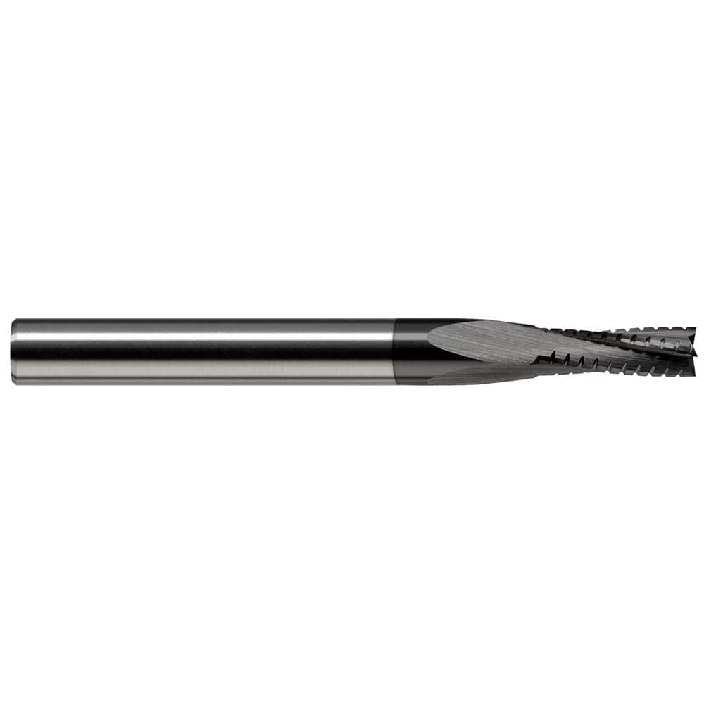 Square End Mill: 1/4'' Dia, 1-1/4'' LOC, 1/4'' Shank Dia, 2-1/2'' OAL, 6 Flutes, Solid Carbide Single End, Amorphous Diamond Finish, 12 ° Helix, RH Cut, RH Flute