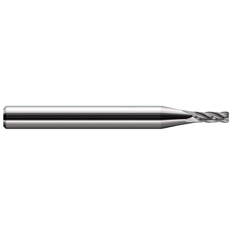 Corner Chamfer End Mill: 0.5″ Dia, 1.5″ LOC, 4 Flute, 0.01″ Chamfer Width, Solid Carbide 3″ OAL, 1/2″ Shank Dia, 30 ° Helix, Bright/Uncoated