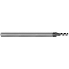 Corner Radius End Mill: 1/8″ Dia, 5/8″ LOC, 0.005″ Radius, 3 Flutes, Solid Carbide 2-1/2″ OAL, 1/8″ Shank Dia, 42 ° Helix, Amorphous Diamond Coated, Corner Radius End