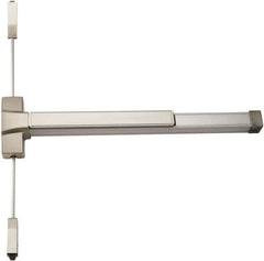 PDQ - Nonhanded, Surface Vertical Rod - Antimicrobial Coated, Satin Stainless Steel Finish, 35 to 48" Door Width, Grade 1 - USA Tool & Supply