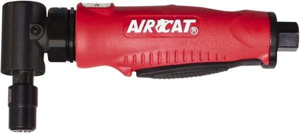 AIRCAT - 1/4" Collet, Angle Handle, Angle Air Die Grinder - 20,000 RPM, Rear Exhaust, 6 CFM, 0.5 hp, 90 psi, 1/4" Inlet - USA Tool & Supply