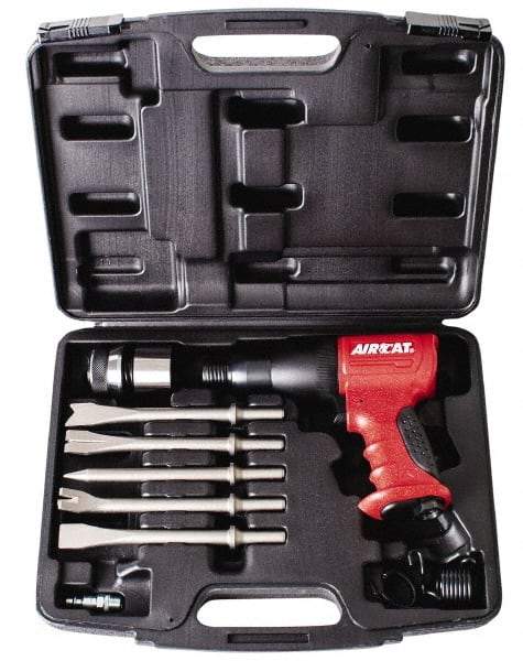 AIRCAT - 3,000 BPM, 2.8 Inch Long Stroke, Air Hammer Kit - 7.16 CFM Air Consumption, 1/4 Inch Inlet - USA Tool & Supply