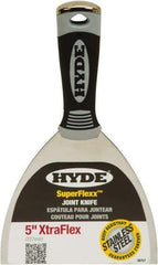 Hyde Tools - 5" Wide Spring Blade Stainless Steel Joint Knife - Flexible, Plastic Handle - USA Tool & Supply