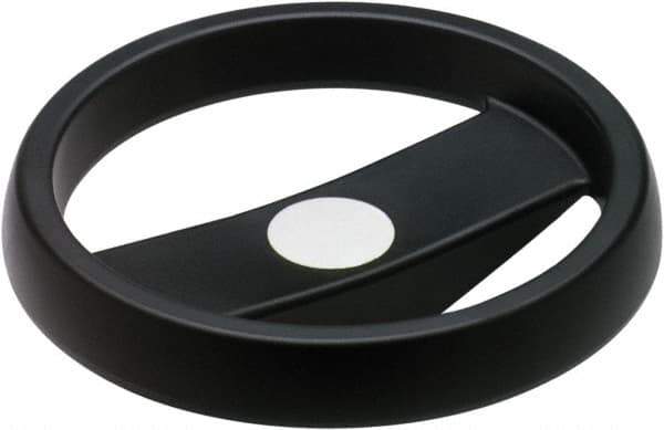 Elesa - 7.87", 2 Spoke Handwheel - 1.18" Hub, High Impact Strength Technopolymer, Black Matte Finish - USA Tool & Supply