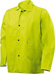 Steiner - Size 4XL Welding & High Visibility Jacket - Lime, Cotton & Nomex, Snaps Closure, 66 to 68" Chest - USA Tool & Supply