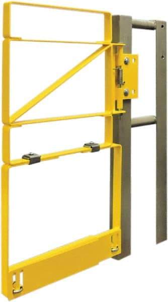 FabEnCo - Carbon Steel Self Closing Rail Safety Gate - Fits 34 to 36-1/2" Clear Opening, 25" Wide x 42" Door Height, - USA Tool & Supply