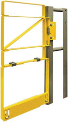 FabEnCo - Carbon Steel Self Closing Rail Safety Gate - Fits 25 to 27-1/2" Clear Opening, 25" Wide x 42" Door Height, - USA Tool & Supply