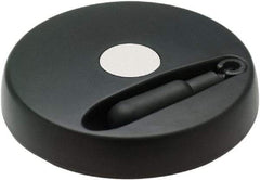 Elesa - 4.92" Diam, Technopolymer Handwheel with Fold Away Handle - 1.02" Hub Diam - USA Tool & Supply